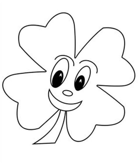 Happy Four-Leaf Clover Coloring Page - NetArt