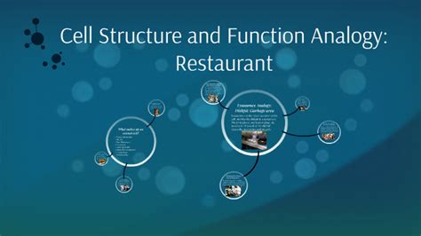 Maybe you would like to learn more about one of these? Cell Structure and Function Analogy: Restaurant by ...