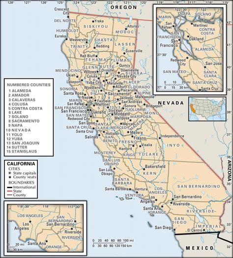 California Usa Road Highway Maps City And Town Information