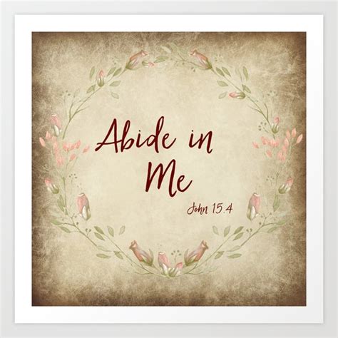 Abide In Me Print Scripture Abide In Me Wall Art Black White Cursive