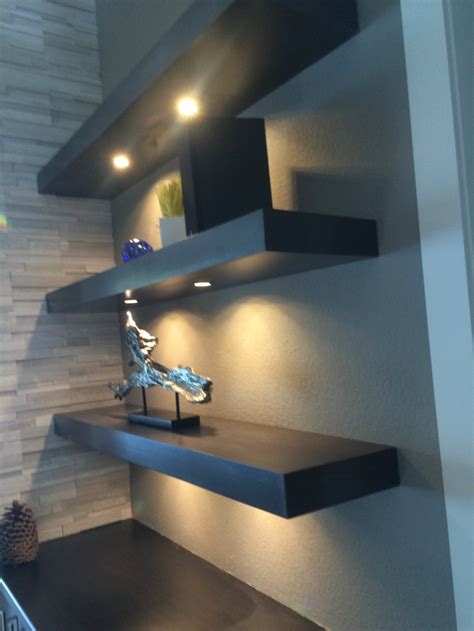 Floating Shelf With Led Lights Unstained In 2021 Floating Shelves