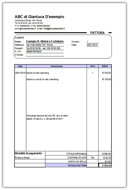 Fac Simile Fattura Regime Forfettario 2019 Excel Porn Sex Picture
