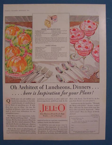 Vintage Ad 1928 Jell O Gelatin Dessert By Giro
