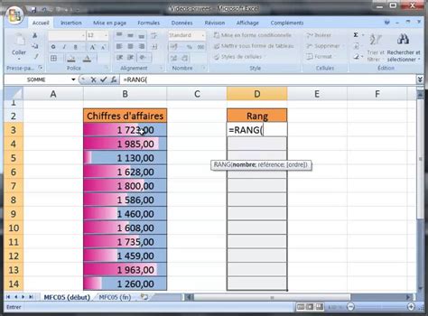 Excel 2007 Barres De Couleurs Horizontales Mise En Forme