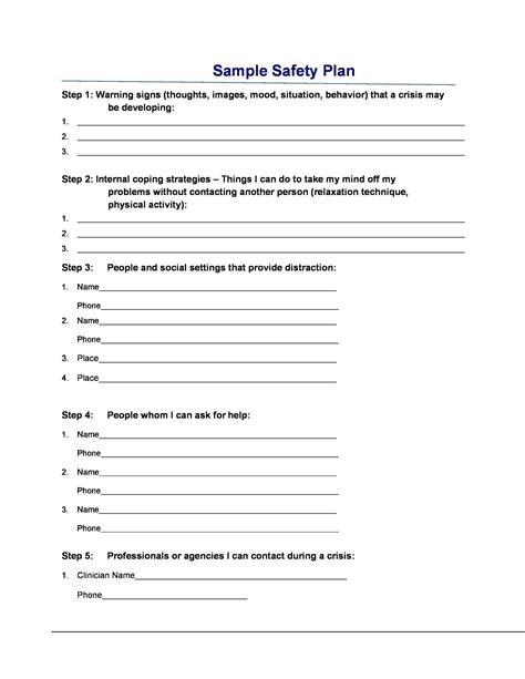 Free Safety Plan Template Printable Form Templates And Letter