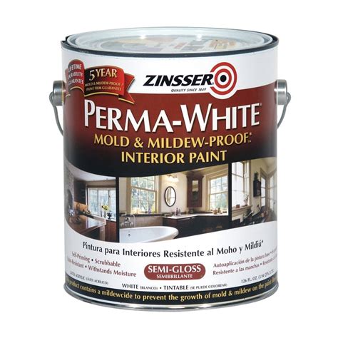 Zinsser Perma White Semi Gloss White Water Based Mold And Mildew Proof