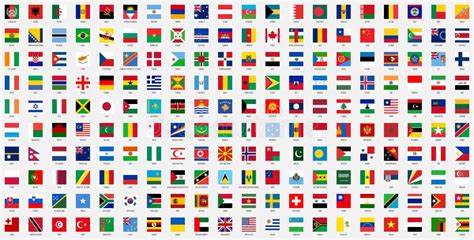 Square National Flags Of World Countries Stock Vector Illustration Of