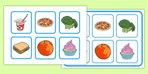 Food Matching Cards And Board Lenseignant A Fait Twinkl