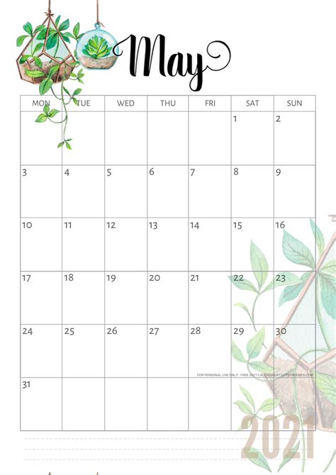 Use them for class schedules, sports schedules, homeschool planners, and more. 2021 Calendar Free Printable - Plants Theme! - Cute ...