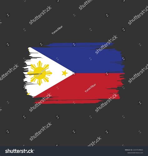 Philippines Colorful Brush Strokes Painted National Stock Vector