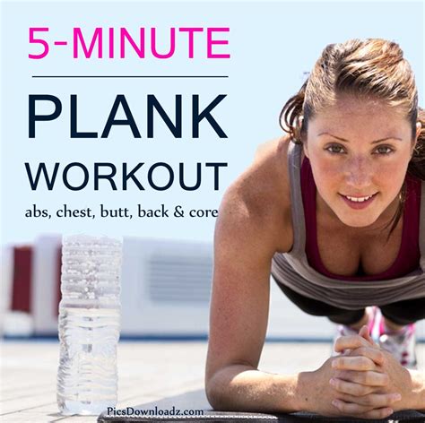 5 Minute Plank Workout For Abs Chest Butt Back And Core Infographic