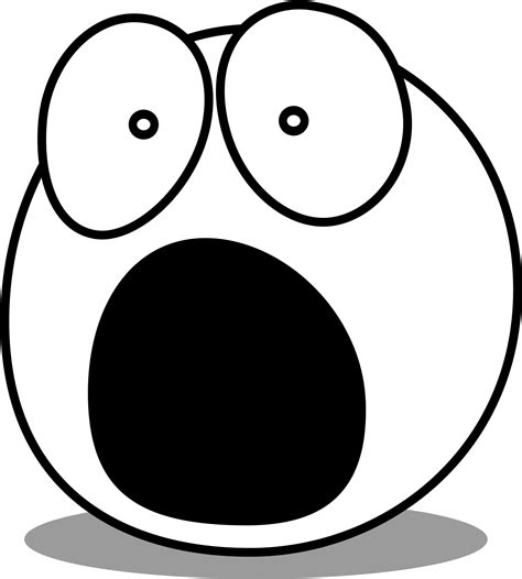 Scared Face Clipart Black And White Png Download Full Size Clipart