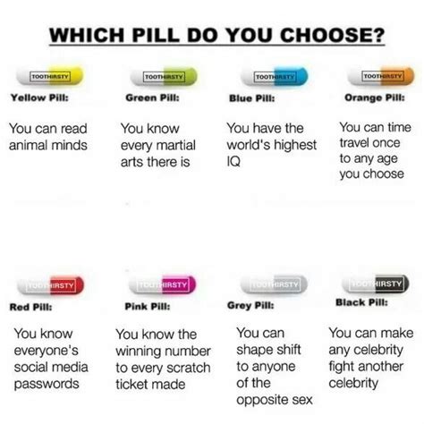 Which Pill You Funny Writing Inspiration Choose Wisely