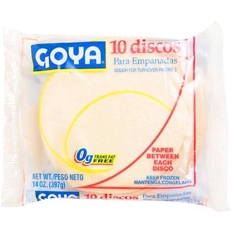 Goya Empanada Dough 14 Oz 10 Ct Discos Dough For Turnover Pastries