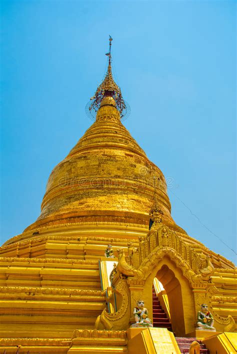 Golden Stupa Kuthodaw Pagoda In Mandalay Myanmar Burma Stock Image