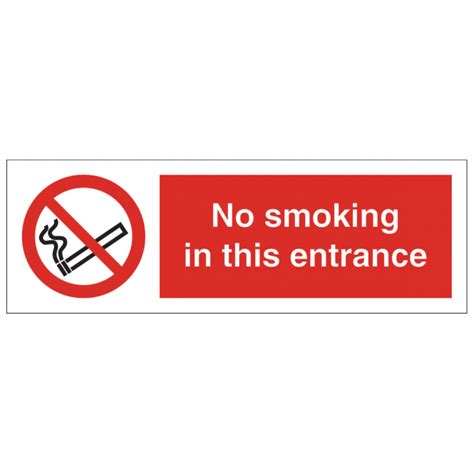 No Smoking In This Entrance Safety Sign Prohibition Signs From Bigdug Uk