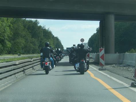 Heading South To Sinsheim I Came Across A Large Party Of Bikers Road