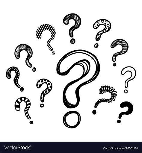 Set Of Hand Drawn Question Marks Royalty Free Vector Image
