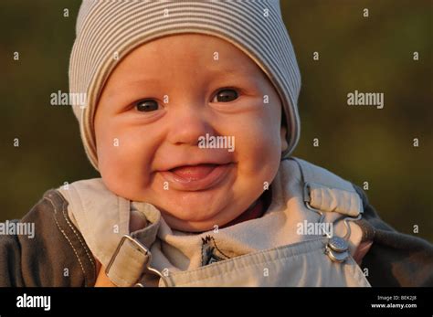 Happy 6 Month Old Baby Boy Smiling Stock Photo Alamy