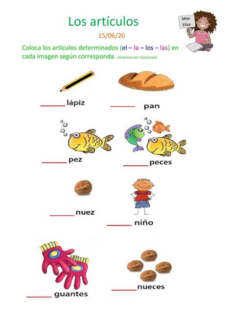 Los Artículos Ficha Interactiva Alfabeto Preescolar Lectura Y