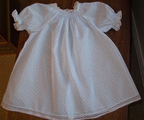 The Old Fashioned Baby Sewing Room Blue Dotted Swiss Smocked Baby Dress