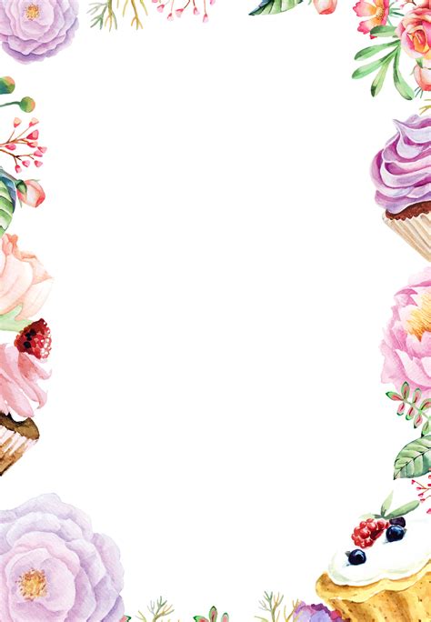 Download Flower Painting Watercolor Cake Flowers Border Drawing Hq Png