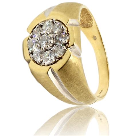14k Gold 15ctw Mens Diamond Ring Upscale Consignment