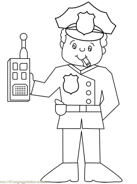 Police Officer Hat Coloring Page Coloring Page Ikids Coloring Home