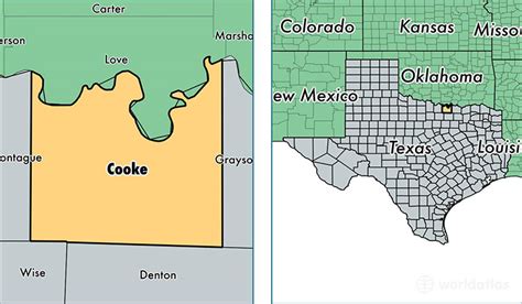 Cooke County Texas Map United States Map