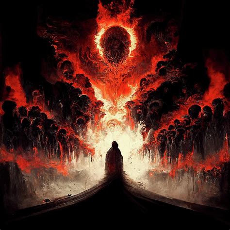 Unleashing The Darkness Eruption Of Evil Painting By Constantin