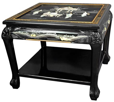 Asian Coffee Table With Drawers Chinese Three Drawer Low Kang Coffee