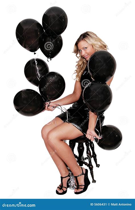 Woman And Balloons Stock Image Image Of Present Floating