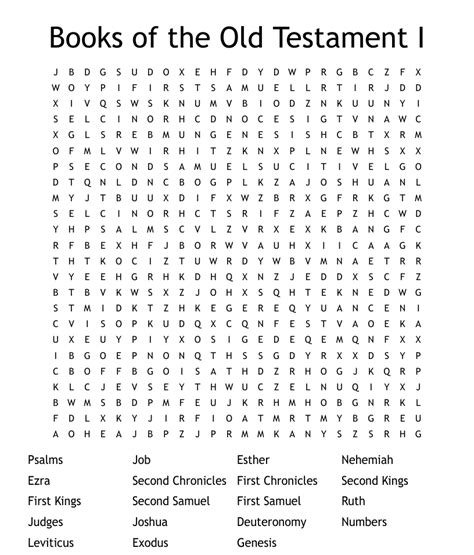Books Of The Old Testament I Word Search Wordmint