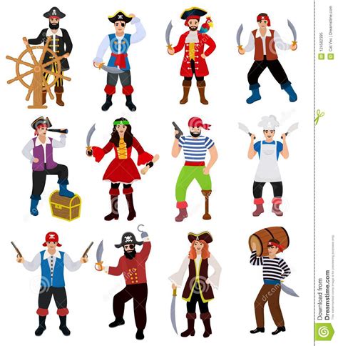 Pirate Vector Piratic Character Buccaneer Man In Pirating Costume In
