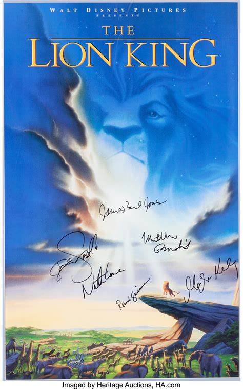The Lion King Signed Movie Poster Walt Disney 1994 Lot 97247