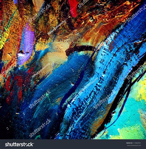 Abstract Chaotic Painting By Oil On Canvas Illustration Background