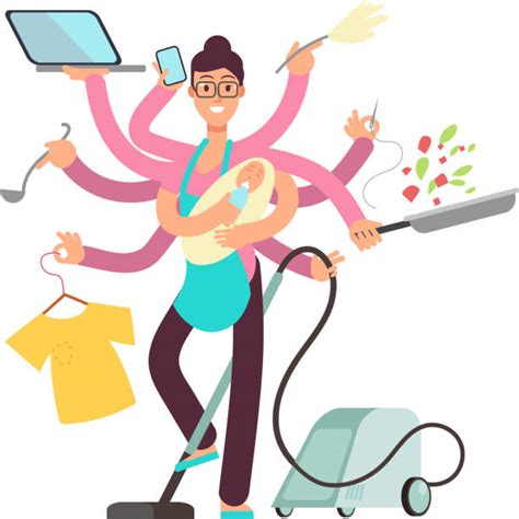 Busy Mother Illustrations Royalty Free Vector Graphics And Clip Art Istock