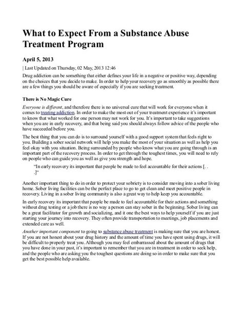 What To Expect From A Substance Abuse Treatment Program