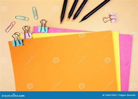 Orange Empty Sheet Of Paper Mockup Stock Photo Image Of Catalogue