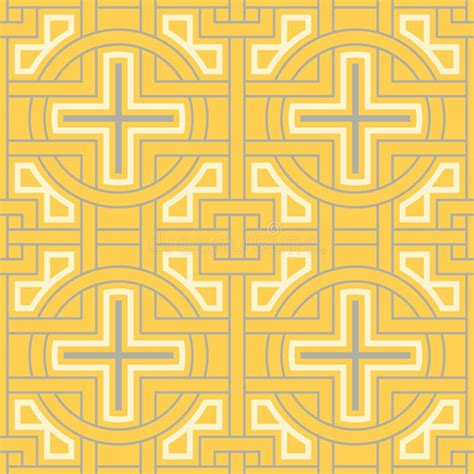 Geometric Seamless Pattern Yellow Gray And White Colored Background
