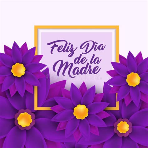 Feliz Dia De La Madre Lettering And Rose Greeting Card Stock Vector
