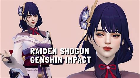 The Sims 4 Raiden Shogun Genshin Impact Cc Links Create A Sims