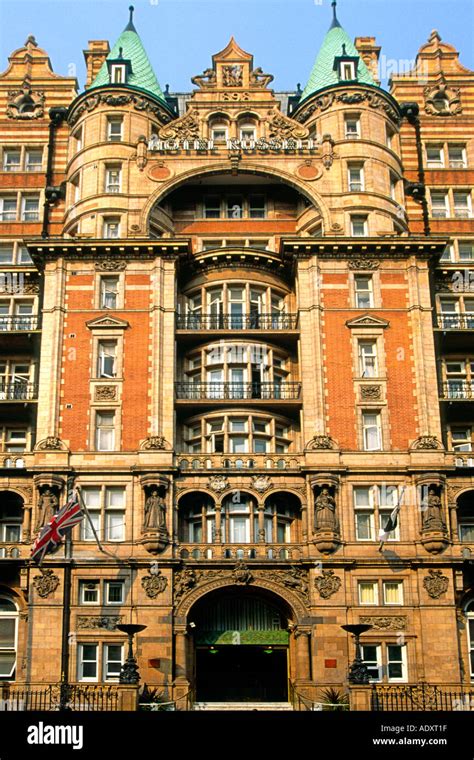 The Entrance And Facade Of The Victorian Era Russell Hotel In London
