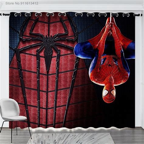 Avengers Spiderman Hero Microfiber Blackout Curtain 84 Inches Wide 63