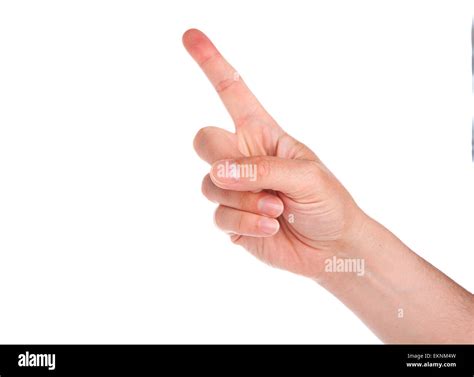 Mans Hand Index Finger Isolated On White Background Stock Photo Alamy