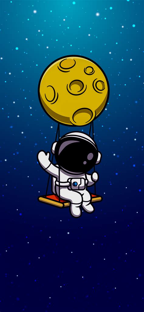 Free Download Phone Wallpaper Little Cute Astronaut 1170x2532 For