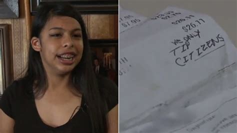 ‘we Only Tip Citizens Latina Waitress In Virginia Receives Hateful Message Instead Of Tip Ktla