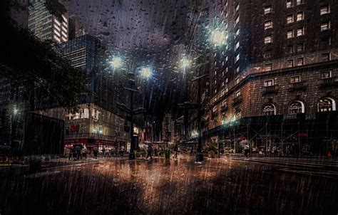 New York Rain Wallpaper