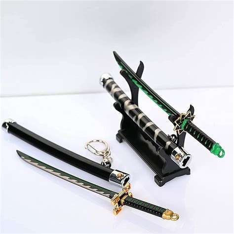 Demon Slayer Sword Mini Katana Nøgleringe Anime Figur Tanjiro For Mænd