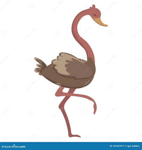 Illustration Cute Ostrich Cartoon Character Stock Illustrations 1795